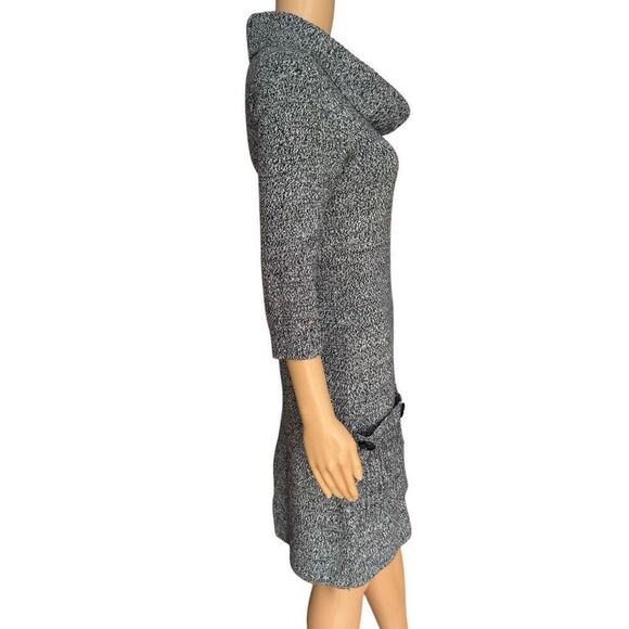 London Times Women's Black/White/Gray Cowl Neck Pocket sweater Dress size S - Picture 2 of 5